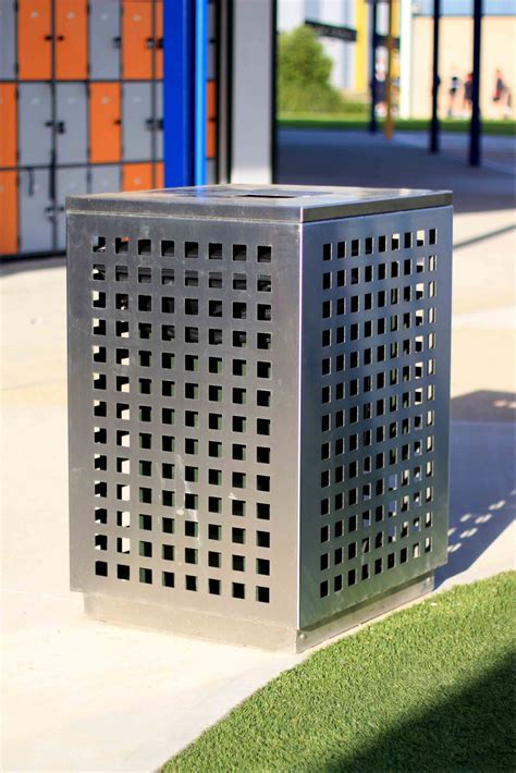 perforated metal bin enclosure|perforated aluminum panels.